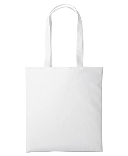 Boolavard Cotton Tote Bag, Lightweight Medium Reusable Grocery Shopping Cloth Bags, Suitable for DIY, Advertising, Promotion, Giveaway, Activity (White)