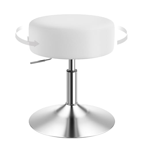 WOLTU Tabouret Coiffeuse, Tabouret de Maquillage, Réglable en Hauteur 44-56cm, Pivotant, Siège Rembourré, Tabouret de Bar Bas Rond pour Salon, Chambre à...