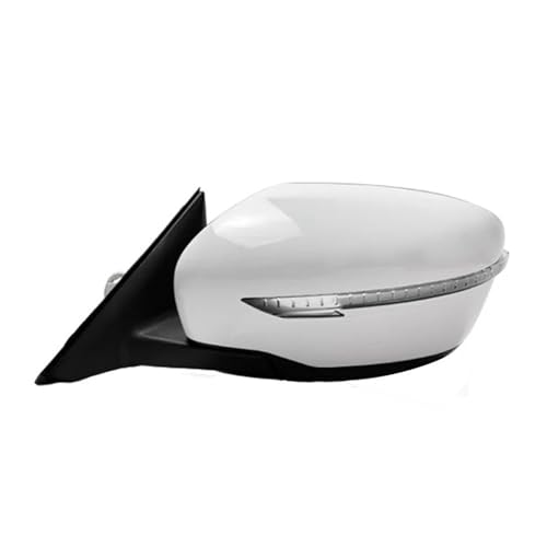 日産エクストレイル 2015 2016 2017 2018 対応カーアクセサリー オートアウトサイドドアバックミラーアセンブリ 7/9/11PIN(9pin Left White)