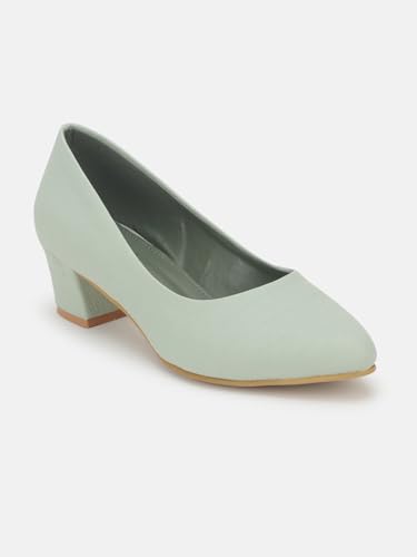 Image of Marc Loire Women's Textured Block Heel Pump Shoes for Office, Party and Formal Occasions