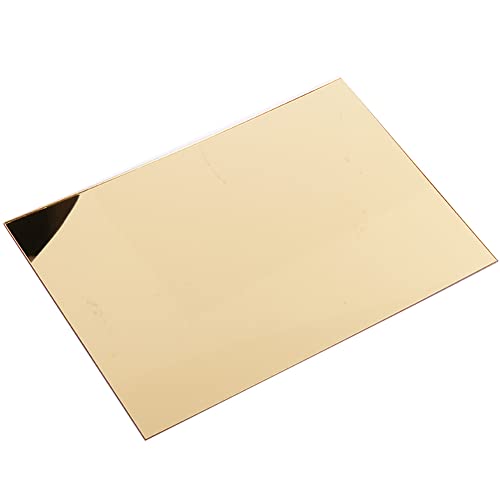 Image of 2MM Acrylic Mirror Sheet, 1 /16'' Gold 12 inch x 12 inch Mirrored Acrylic Lucite Plexiglass Sheet (Actual Size 11.875 inch x 11.875 inch)