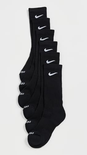 Nike Women's Everyday Plus Cushioned Socks, Black/White, XL2