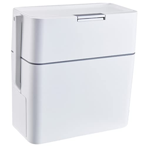 Papelera automática rectangular con tapa y cepillo