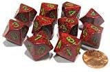 Chessex Dice Sets: Strawberry Speckled - Ten Sided Die d10 Set (10)