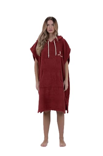 Photo de Pacifique Sud Poncho de Surf du Coton - sans Manches (FR/ES, Alpha/Lettres, M, Taille Normale, Taille Normale, Bourgogne)