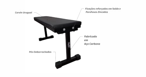 Banco Reto Musculação Academia 90x30x42cm Supino 300kg