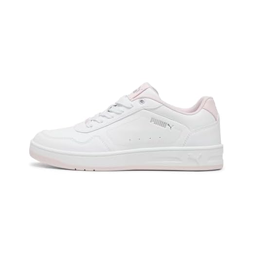 PUMA Court Classy, Zapatillas de Deporte Mujer, White Whisp Of Pink Silver Gray, 39 EU