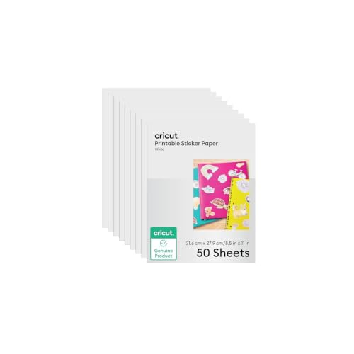 Cricut Sticker Paper (50 White Sheets, 8.5x11) - image 1