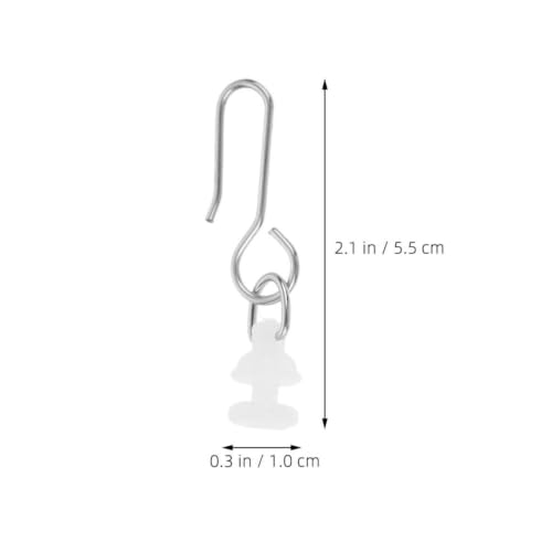 Ganchos para cortinas resistentes de metal y plástico TOYANDONA para riel, 200 uds 3