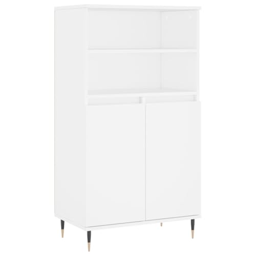 vidaXL Aparador Alto Madera contrachapada Blanco 60x36x110 cm