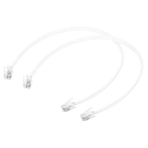QUARKZMAN 2 Cavi Telefonici, Cavo Telefono 1ft RJ12 6P6C Maschio A Maschio Cablaggio Diretto Cavo Cornetta Per Casa, Ufficio, Bianco