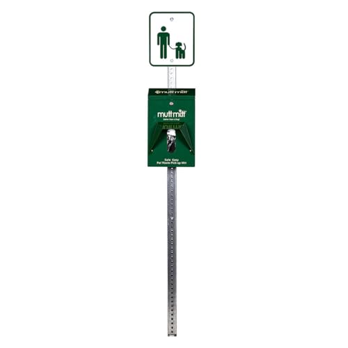Mutt Mitt® Rustproof Commercial Grade Aluminum Mini Dog Waste Station with 400 dog waste header bags (No Trash Can) (Green - 2-Ply Bags)