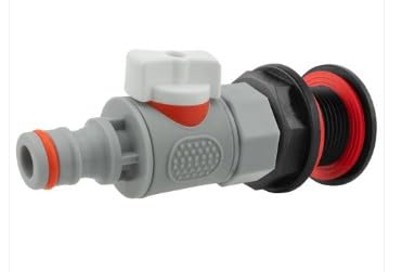 Ap Supplies Men's Grey/Black Drain Kit Plug Valve Outlet ¾” Bsp Thread With Quick Connect Valve – Leak-Proof Water Butt Tap Kit For Garden Containers, Tanks & Barrels ()