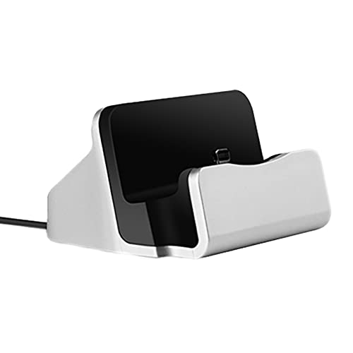 Romote Téléphone Dock Station de Recharge Dock Stand Station de Chargement de Base Compatible pour iPhone X 8 7 6 Câble USB Sync Cradle Chargeur Base - Sliver