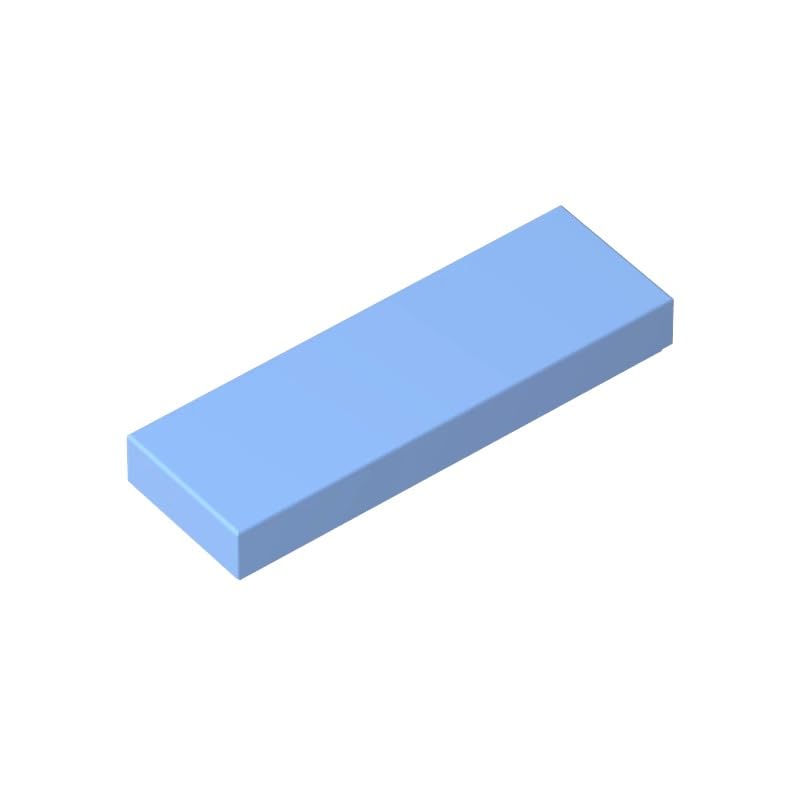 Gobricks 63864 Foundation Plate Tile 1x3 50 Pieces GDS-562 Compatible with Lego Building Blocks Color:Bright Light Blue โ image 1