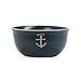 Produktbild Seaside No.64 - Steingut Schale Müslischale - Geschirr Küchenzubehör - Maritimes Design - Anker Steuerrad Papierboot - blau und weiß - Geschenkartikel - Füllmenge ca. 450ml (Schale Anker, blau)