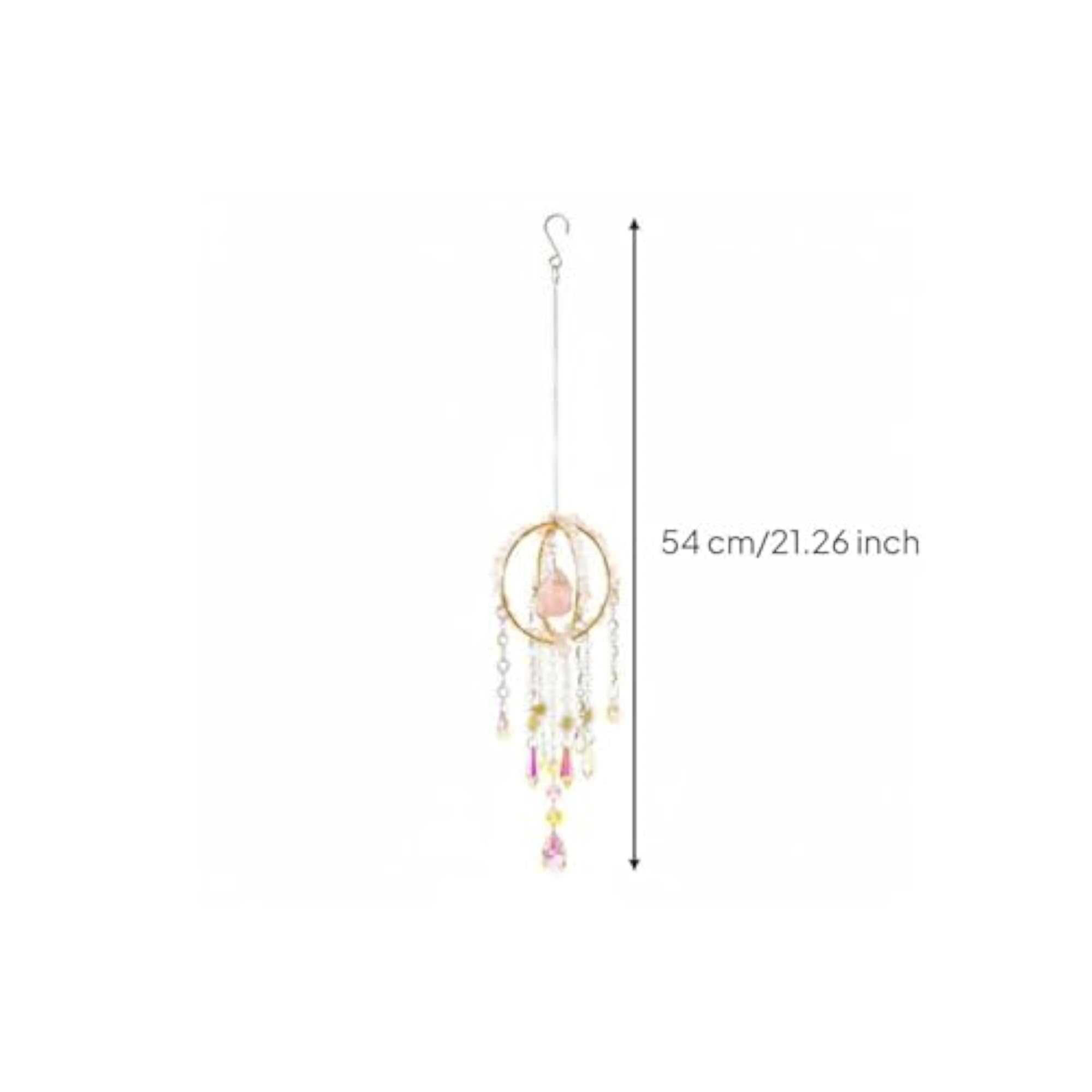 Rose Quartz Crystal Suncatcher, Light Catching Garden Decor