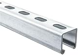 Unistrut Channel Trolley Track，4.75 Feet Length Strut Channel Trolley Track 1-5/8' Wide and high 12 Gauge Metal Steel U Channel with Thick Galvanized Steel Strip Groove Back.(silver-1pack)