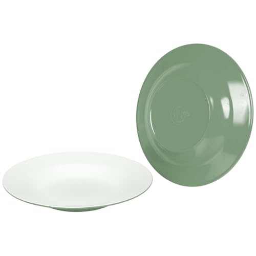 Plato hondo verde assiette creuse pour repas sans débordement