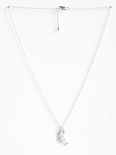 Image of Clara 925 Sterling Silver Iris Pendant Earring Chain Jewellery Set | Rhodium Plated, Swiss Zirconia | Gift for Women & Girls