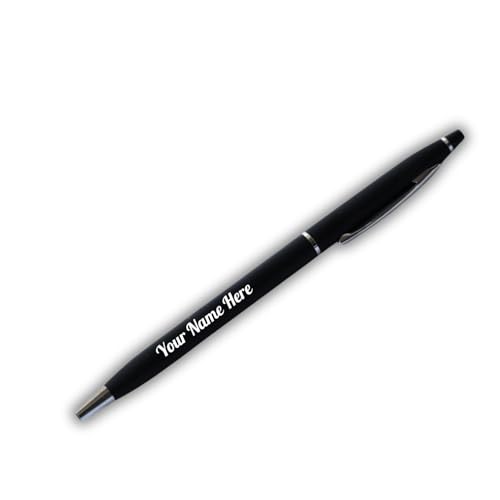 Image of Personalized Pen with Name Engraved I Metal Classy Customized Roller Ball Pens I Comfortable to Hold & Write I Gift for Men & Women Birthday Corporate Gifting (Black Cross Pen)