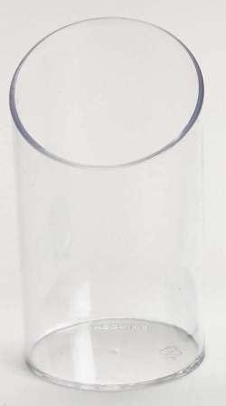 Zappy FBA_ZP-106-25 Elegant Clear Slanted Cylinder Mini Dessert Appetizer Cup 2.5 Oz Plastic Tasting/Sample Shot Glasses Parfait Glass/Souffle Jello Tumbler thumb #1