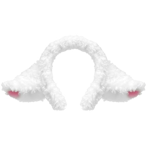 XNFUOE Sheep Ears Animal Head Band Cute Lamb Hair Decorations Plush Headwear Halloween Animal Themed Party Cosplay Costume