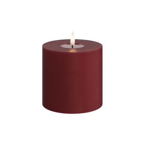 Bougie LED Real Flame bordeaux Deluxe Homeart en cire véritable