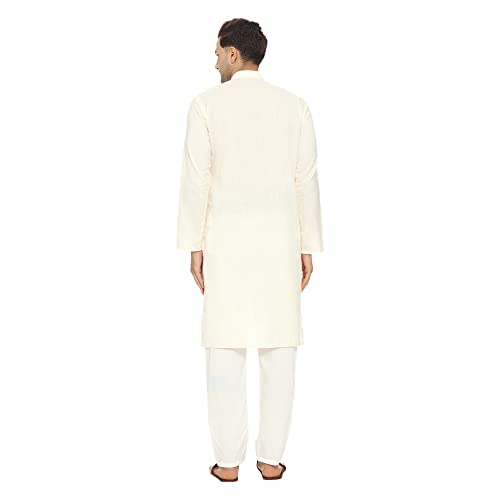 Image of ITOS365 Men Cotton Blend Kurta Pyjama Set Party Fashion Regular Ethinic Wear Indian Dress Gift for Men