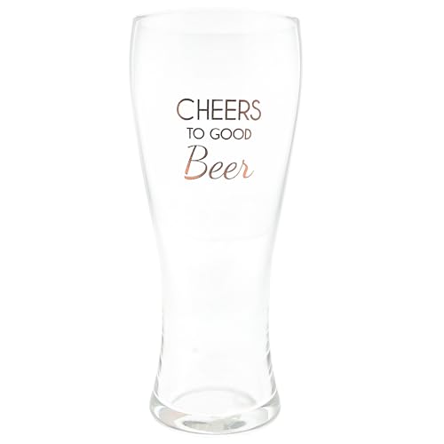 Pavilion Gift Company - Cheers To Good Beer - 15 Oz Pilsner Pint Glass Beer Enthusiast Brewery Lover Gift Housewarming Groom To Be Groomsman Best Man Wedding Bachelor Present