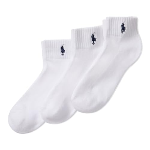 Polo Womens Cushion Cotton Sport Crew Sock 3 Pair Pack Black Womens Shoe Size: 4-10