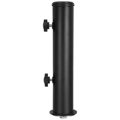 Soporte para sombrilla de exterior Lurrose en negro con base de acero inoxidable y ABS 2