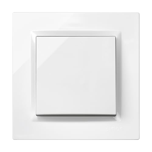 SIMON - Interruptor Conmutador, Serie Simon 10, 230V, Interruptor de Pared Interior, Fácil de Instalar, Incluye Marco, Tapa y Mecanismo, Color Blanco