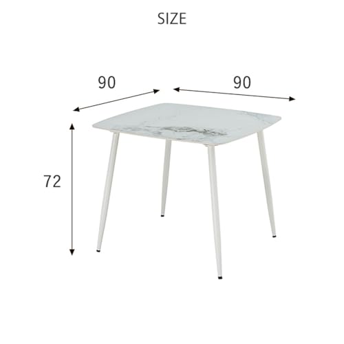 FV Interior ダイニングテーブル セラミック 2人掛け 90センチ 正方形 小さめ 90cm 2人用 ロコ [2]