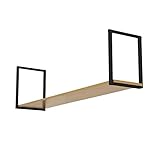 VOHJIXJYW Estantes flotantes de Madera, rústicos de una Sola Capa para Montaje en Techo, expositores Decorativos Colgantes para restaurantes, cocinas y cafeterías (Color: Soporte Negro, tamaño: 120 x