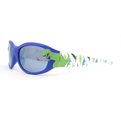 Boys Color Mirror T-Rex Dinosaur Print Arm Oval Sport Sunglasses3