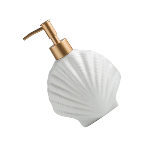 Anneome Refillable Shampoo Bottles Ceramic Pump Dispenser Liquid Soap Storage Bottle for Shower