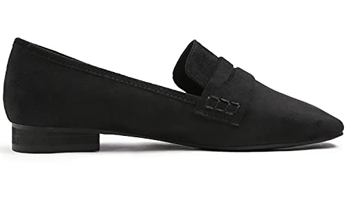 Image of FEVERSOLE Women's Fashion Dress Comfort Low Heel Office Penny Loafer Flats