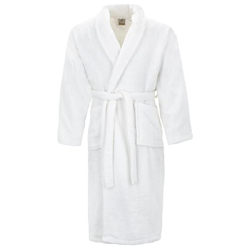 Burrito Blanco | Albornoz liso color Blanco 080 | Talla M (+ medidas disponibles) | Albornoz de baño | Albornoz de rizo algodón