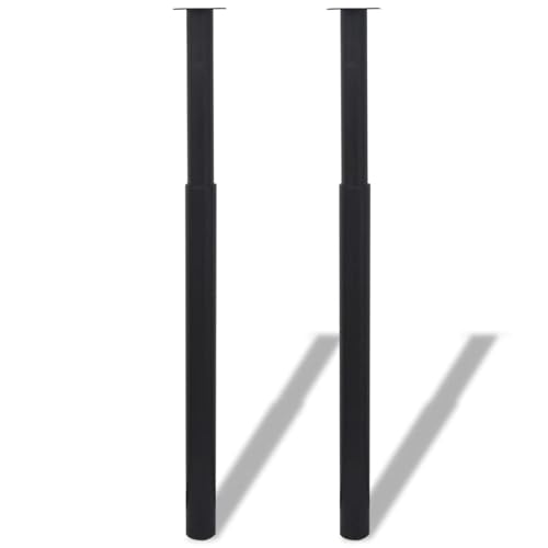 ShGaxin 2X Patas de Mesa telescópicas, Patas Mesa, Patas Regulables, Patas Mesa Escritorio, Patas para Muebles, Negro 710 mm-1100 mm