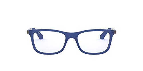 Ray-Ban Kids' RY1549 Square Prescription Eyeglass Frames, Matte Blue/Demo Lens, 48 mm