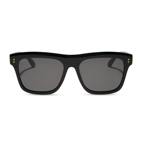DIFF Sammy Oversized Square Sunglasses for Women UV400 Polarized, Black + Grey3