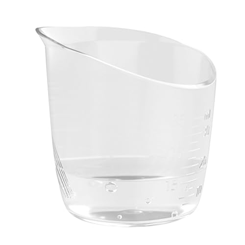 Vaso medidor para bebés – Vaso de 35 ml con escala clara, herramienta reutilizable en ángulo, accesorio de medición de alimentación, fácil control con guía larga y puntiaguda | Medidor de líquido