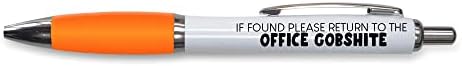 Tongue in Peach Funny Novelty Push Pen Gift | Ballpoint Pens Colleague Leaving Work Present | If Found Return - Office GobS | Funny Stationary | BLUE PP44