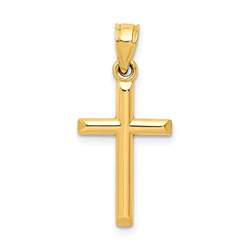 Sonia Jewels 10K Yellow Gold Cross Pendant Charm - 19mm X 11mm