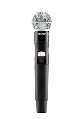 Shure QLXD2/B58 Handheld Transmitter with BETA 58A Vocal Mic Capsule - for use with QLX-D Digital Wireless Microphone Systems, Receiver Sold Separately | V50 Band (QLXD2/B58=-V50)