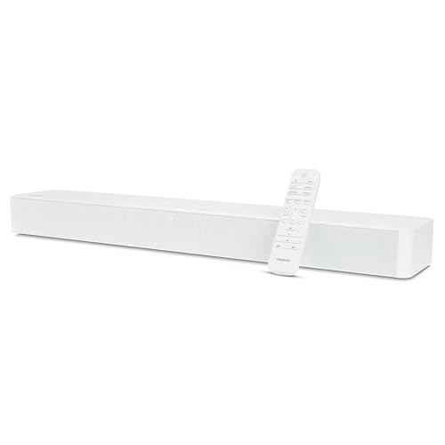 MEDION P61155 Barre de Son 2.0 avec Bluetooth (avec télécommande, Commande Tactile, HDMI (Arc), AUX, entrée Optique, 2 x 30 W RMS) Blanc