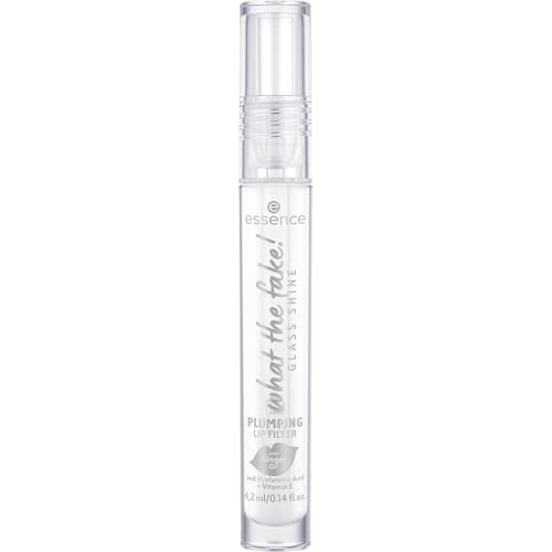 Image of Essence what the fake! GLASS SHINE PLUMPING LIP FILLER 01 Oh So Glassy!, lip plumper, transparent shine, fuller-looking lips, glassy finish, 4.2 ml (Pack of 2)