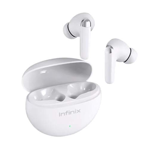 Image of Infinix Buds Neo (XE26) With 4 Mic ENC, Dedicated App Welife,Game Mode,Big 500Mah Battery Bluetooth Headphones (White, True Wireless)