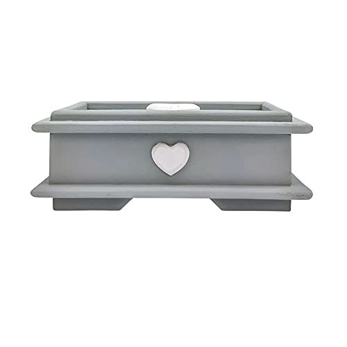 Domeahome Boîte à bijoux artisanale en bois avec décoration en forme de cœur (Argile) Cover